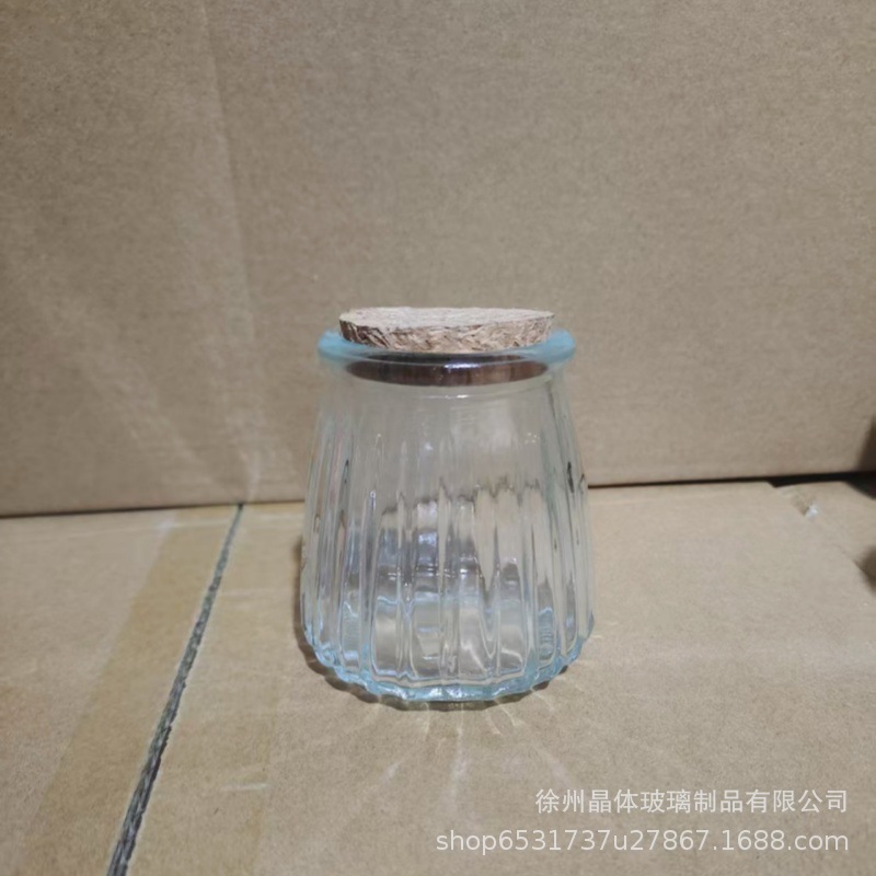 卸売り100mlガラス布丁瓶厚手牛乳カップ耐高温ヨーグルト瓶木栓ガラス瓶許瓶瓶