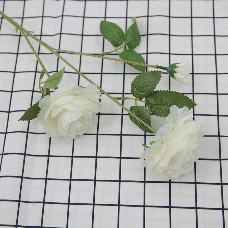 Fábrica al por mayor de flores de peonía europea 3 flores de simulación en casa decoración de boda flores falsas peonía de tres cabezas