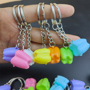 Plastic Baby Deciduous Tooth Box, Tooth Replacement Box, Boy and Girl Tooth Storage Box, Keychain Tooth Box, Colorfulful Small Tooth Box