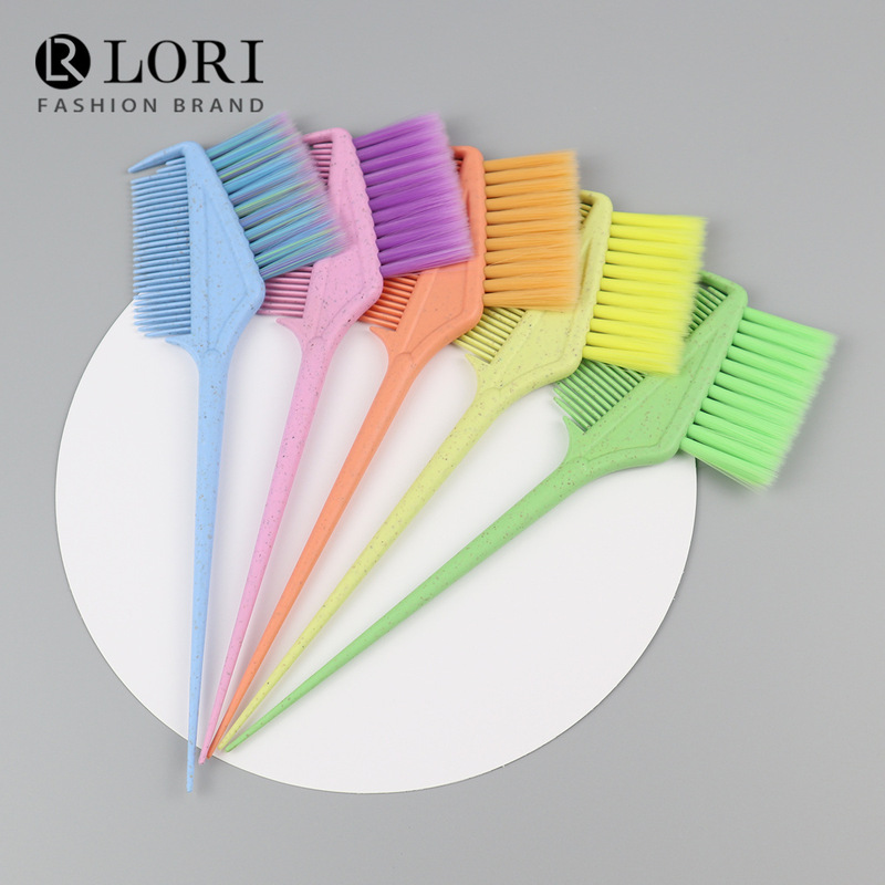 Pointed Tail Hair Dyeing Comb Salon Perm and Dye Tools Wholesale Hair Salon Highlighting Hair Brush Fine-Tooth Colored Hair Straw Comb