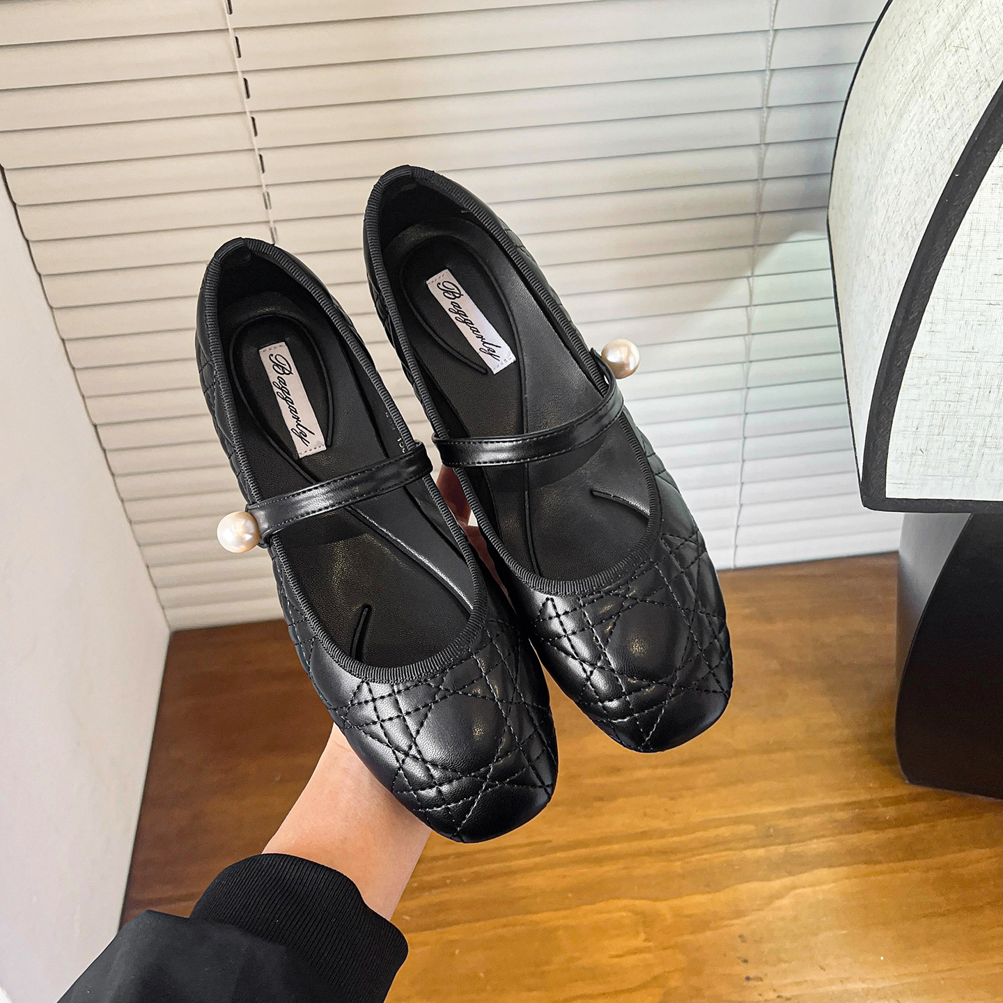 Mary Jane shoes with a strap square toe low-cut, suitable for spring and autumn, balletcore style, height increasing, plus size
