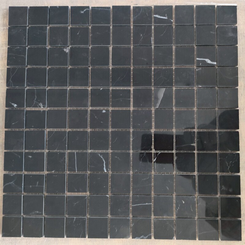 Promotion Black Mosaic Natural Black and White Root Marble Tiles Fish Pond Background Wall Tiles Bathroom