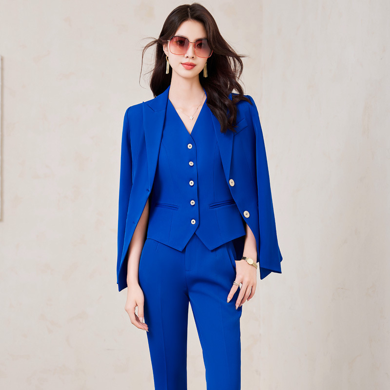 high quality Women's Oversized Vest Jacket Fashion Business Office Jacket Trousers Three-Piece Commuter Tail suit