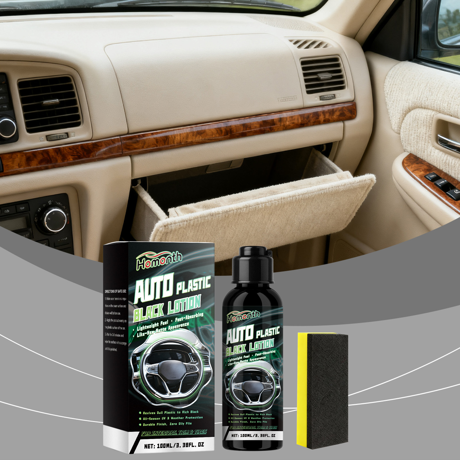 Homonth Car Plastic Renovation Agent Car Maintenance Cleaning Renovation Cleaning Interior Maintenance Brightening