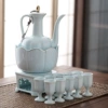 Tianqing 1 pot 10 cups + bowl + heating table + gold tracing