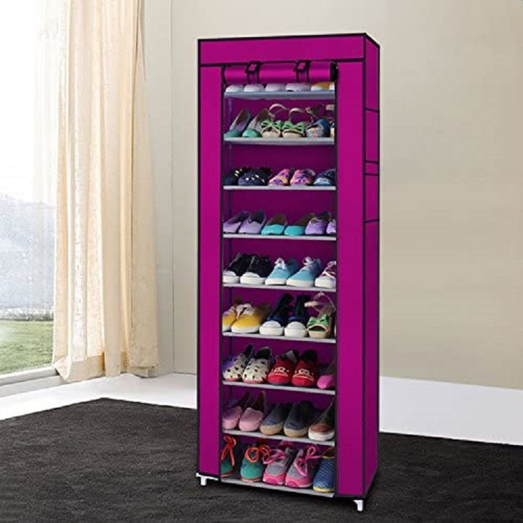 Gabinete de zapatos simple de múltiples capas a prueba de polvo estante de zapatos económico de gran capacidad de almacenamiento de ahorro de espacio de protección solar dormitorio estante de zapatos