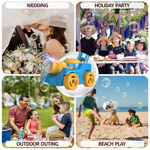 Cross-border children's tank push bubble car toy electric rotating bubble blowing outdoor wedding fully automatic bubble machine