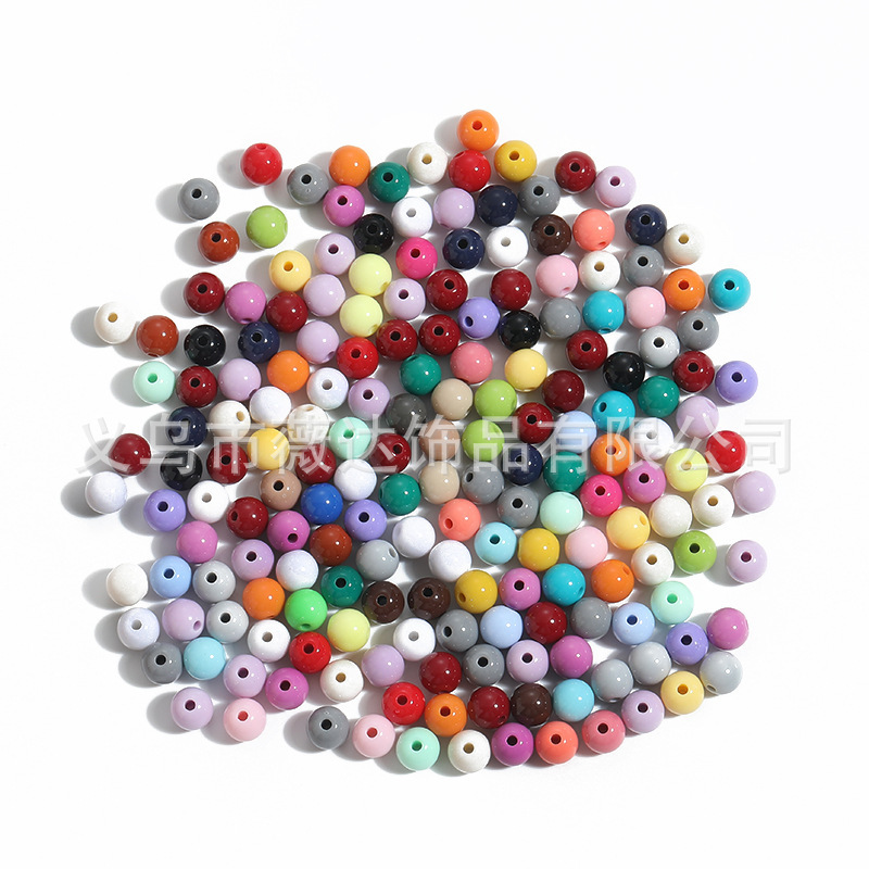 Cross-Border Exclusive Supply of 8mm Macaron Acrylic Round Beads for DIY Bags, Bracelets, Phone Chains, Keychains, and Material Kits Cross-Border Exclusive Supply of 8mm Macaron Acrylic Round Beads for DIY Bags, Bracelets, Phone Chains, Keychains, and Material Kits