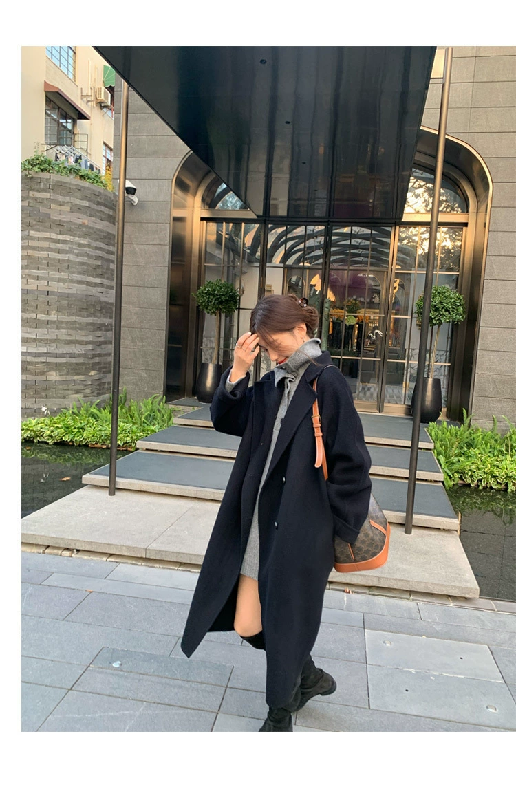 Пальто из полушерсти демисезонное для подростков, oversize спортивная куртка S/M