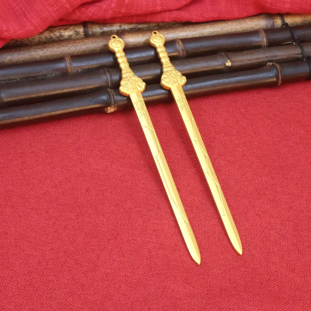 黄铜天师七星剑法器 全黄铜铜剑宝剑 铜家居家用装饰风水摆件