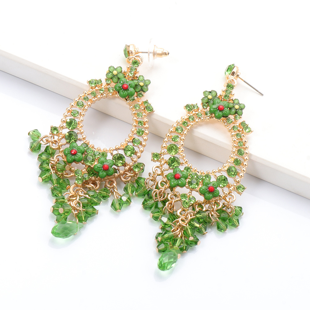Fashion Rhinestone Long Carved Bohemian Alloy Earrings Wholesale display picture 13