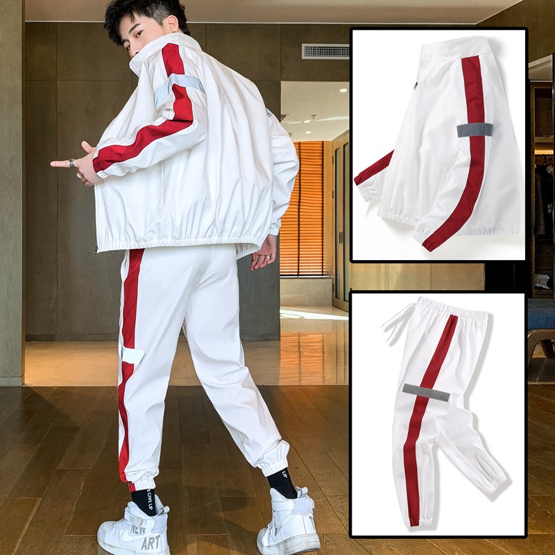 Conjunto deportivo informal para hombre de otoño, chaqueta informal elegante con cuello alto para primavera y verano, conjunto de dos piezas de marca moderna para correr
