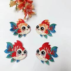 新しい刺繍 236 鯉ファットランプニット生地古代スタイルパッチ diy ヘアピン素材アクセサリーヘアアクセサリー