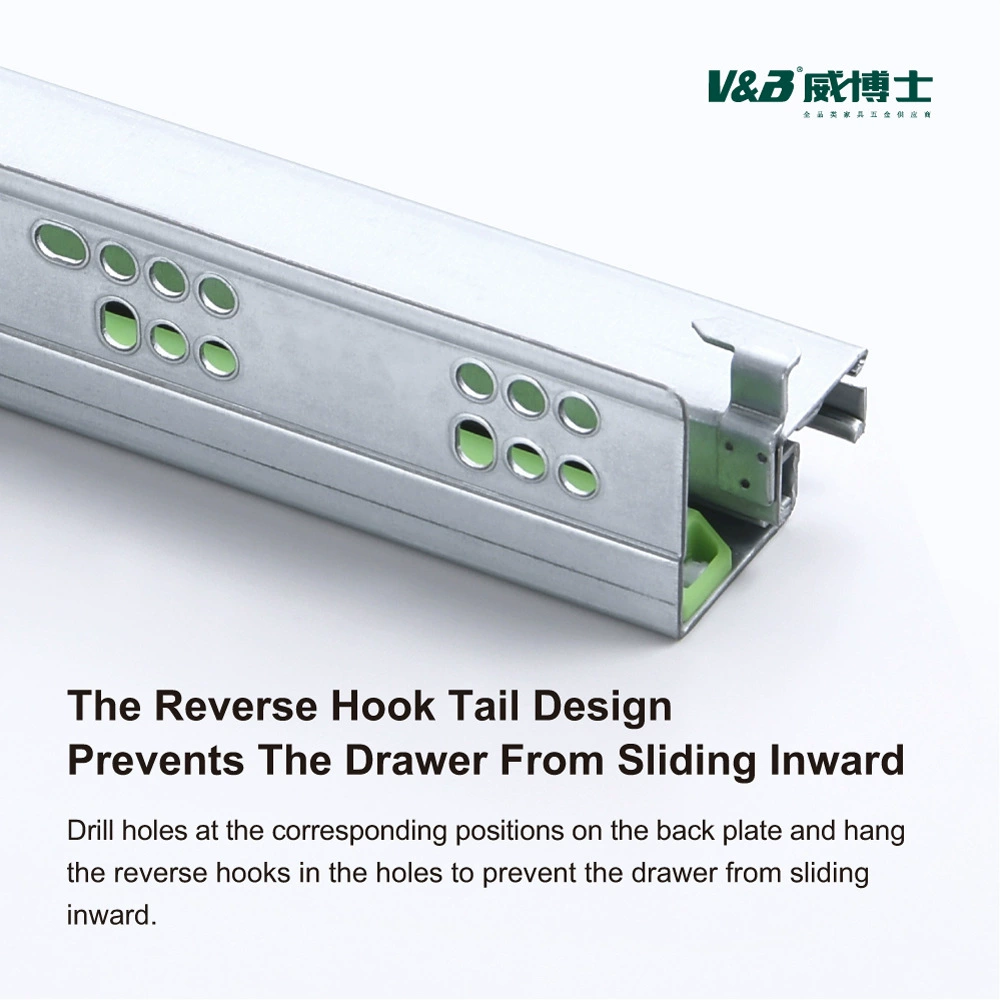 威博仕 LT type hidden two-section slide rail, silencer bottom damping slide rail, drawer ball silent rail slide