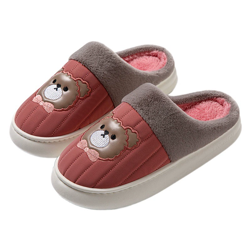 Водонепроницаемые хлопковые тапочки, женская зимняя сумка на каблуке, домашние Нескользящие домашние плюшевые теплые хлопковые тапочки на толстой подошве, мужские зимние Тапочки