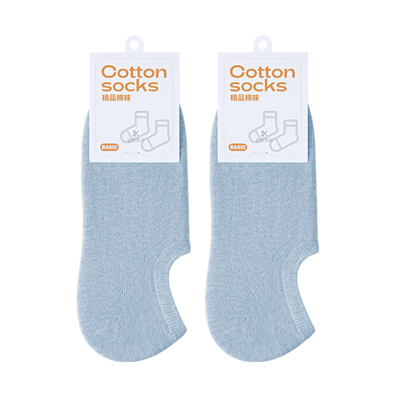 Calcetines de barco para mujeres primavera y verano delgados calcetines invisibles transpirables de color sólido algodón antideslizante no se caen calcetines superficiales al por mayor