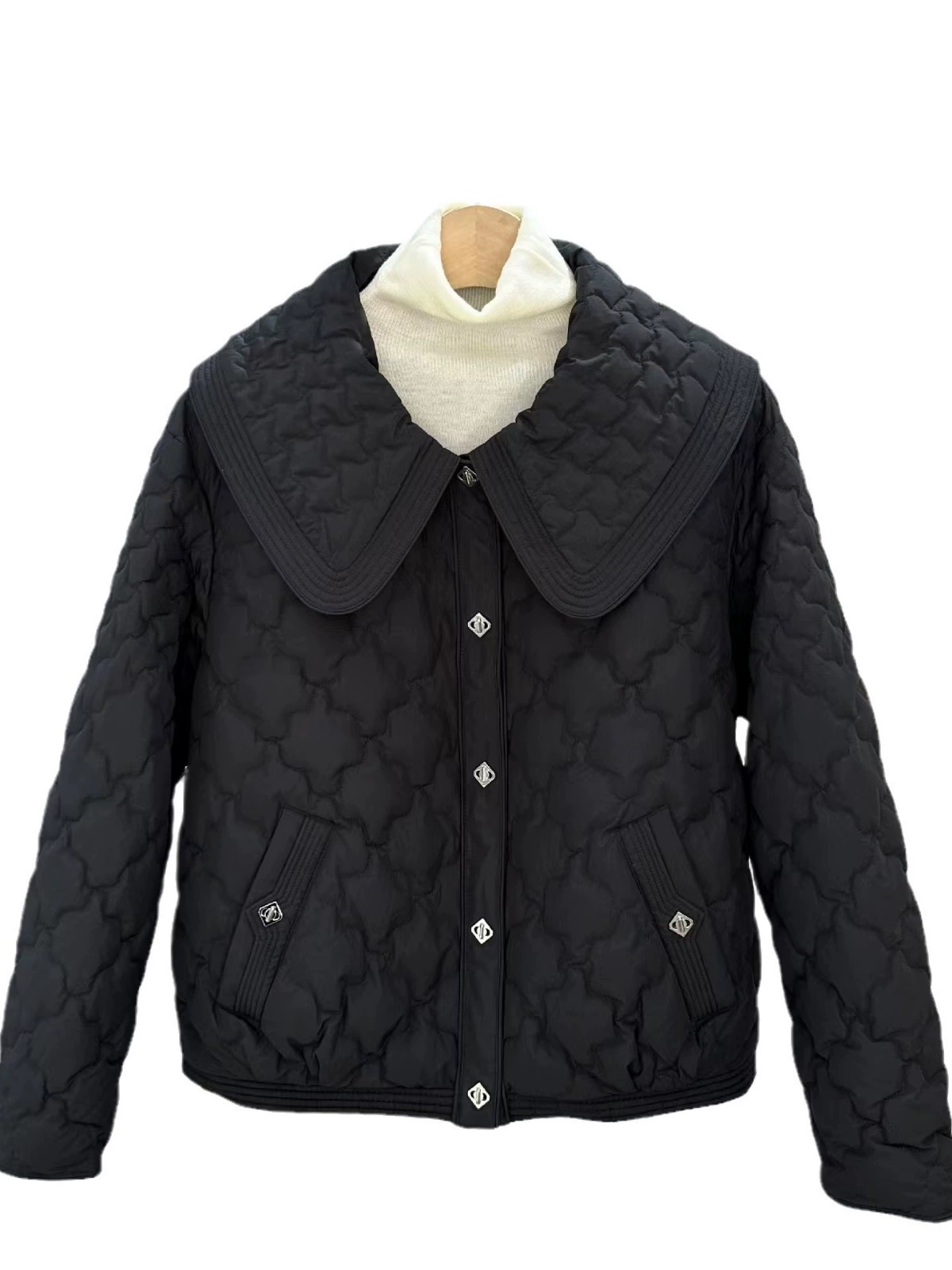 Winter down jacket, design fashionable light and thin doll, doll collar, trend of season, loose fit, western style