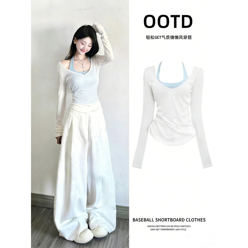 White Sheer Blouse, Women's Early Spring Camisole, Dopamine Outfit, Unique and Beautiful Small Set for Early Summer White Sheer Blouse, Women's Early Spring Camisole, Dopamine Outfit, Unique and Beautiful Small Set for Early Summer