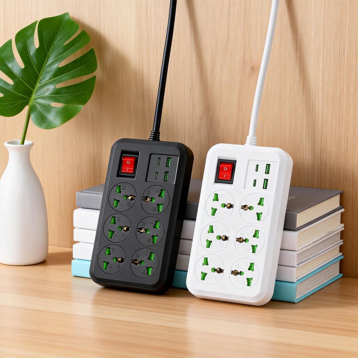 东南亚万能孔插排 多国通用 5V2A 双 USB 适配新马泰 外贸批发