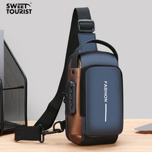 跨境斜跨包男款高级感胸包户外防水单肩背包轻便手机证件护照包