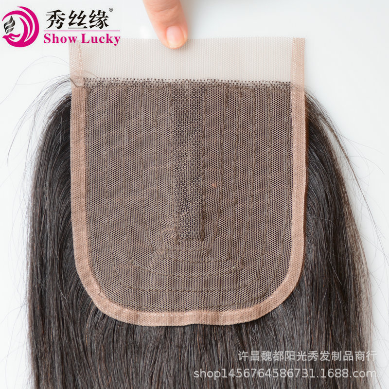 4 * 4 deep wave curly closure real hair, lace accessories, Hair Pieces wholesale