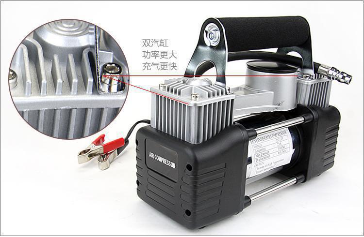 220V Dual-Cylinder Electric Air Pump for Home Use, High-Pressure Small Car Air Pump, Car Tire Inflator