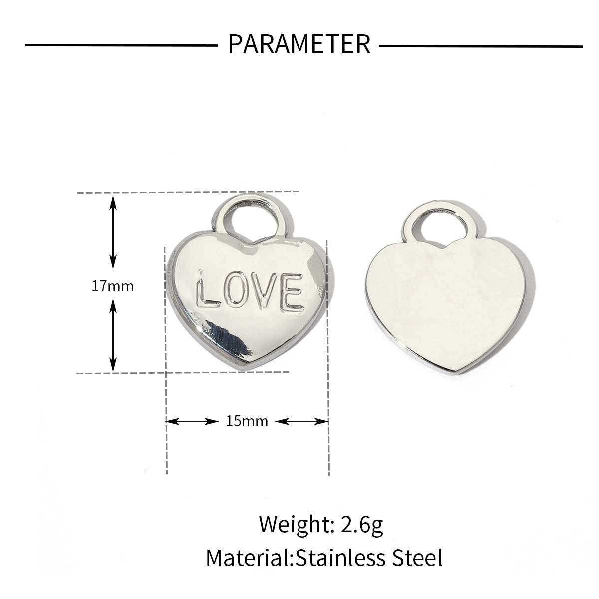 12g Weight Pendant Jewelry Making Type 18*10mm, 20*14mm, 22 * 27mm Jewelry Making Size DIY Jewelry Accessories Classification 3 PCS/Package Quantity Titanium Steel Material Geometric, Heart Shape Pattern Plating Design Elegant, Simple Style, Streetwear Style 3 PCS/Package 18*10mm 20*14mm 22 * 27mm Titanium Steel Geometric Heart Shape Pendant 11