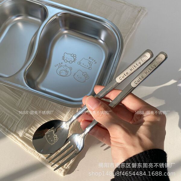 Cartoon cute dinner plate stainless steel
