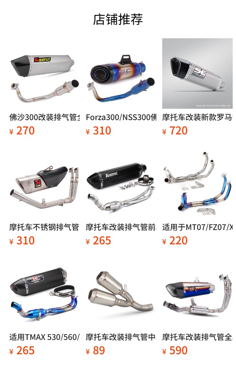 Universal Motorcycle Modified Exhaust Pipe Tail Section Carbon Fiber Tail Throat Exhaust Non-Destructive Installation for Monkey 110/Monkey
