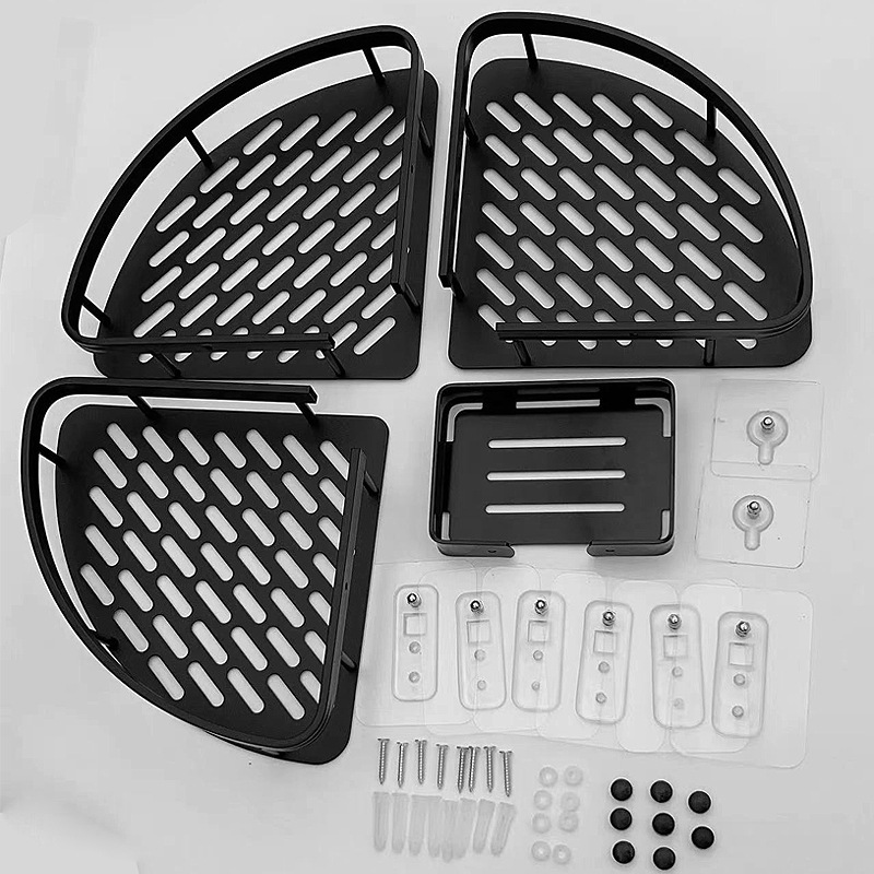 와이드 사이드 3 층 코너 랙 + 비누 접시