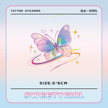 简约彩绘蝴蝶手腕遮盖纹身贴持久防水小众高级感蝴蝶草本纹身贴女