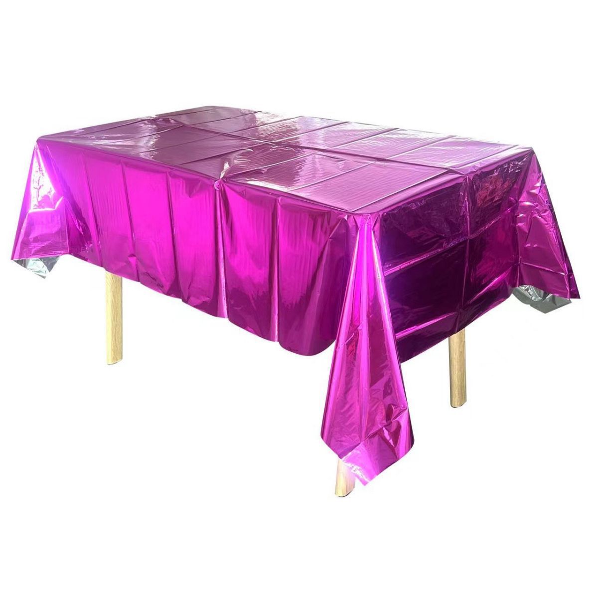 Fondo de pantalla CPP de fiesta de papel de aluminio transfronterizo rosa rojo láser niña cumpleaños boda mantel desechable suministros de fiesta image 16
