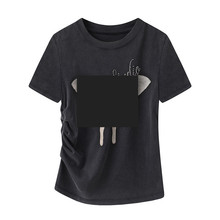 现货2025秋季新款字母烫钻蝴蝶印花短袖T恤 71001198