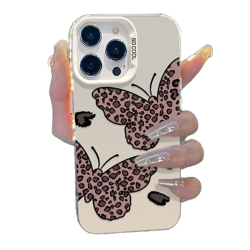 Mariposa con estampado de leopardo para Apple 16 Europa y América 16PRO nuevo 16PRO femenino 15/14 funda para teléfono móvil 12/15PRO