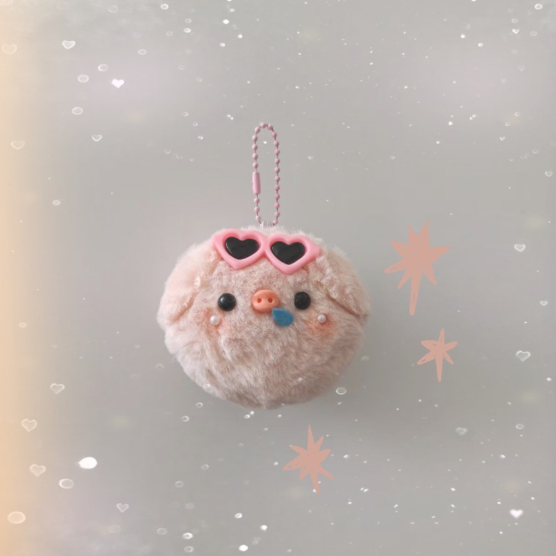 Nuevos muñecos rojos y azules gafas de sol bolsas de cabeza de cerdo bolsas colgantes de peluche llaveros muñecas muñecas regalo amigos