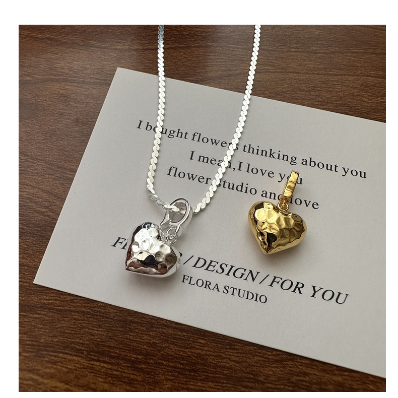 925 Sterling Silver Material 1 Piece 925 Sterling Silver Heart Shape Pendant