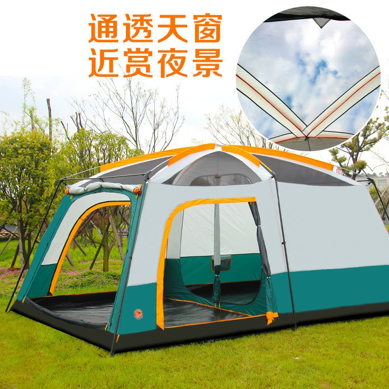 Двухкомнатная палатка для Outdoor кемпинга, двухслойная, четырех сезонов, размеры 3–12 человек