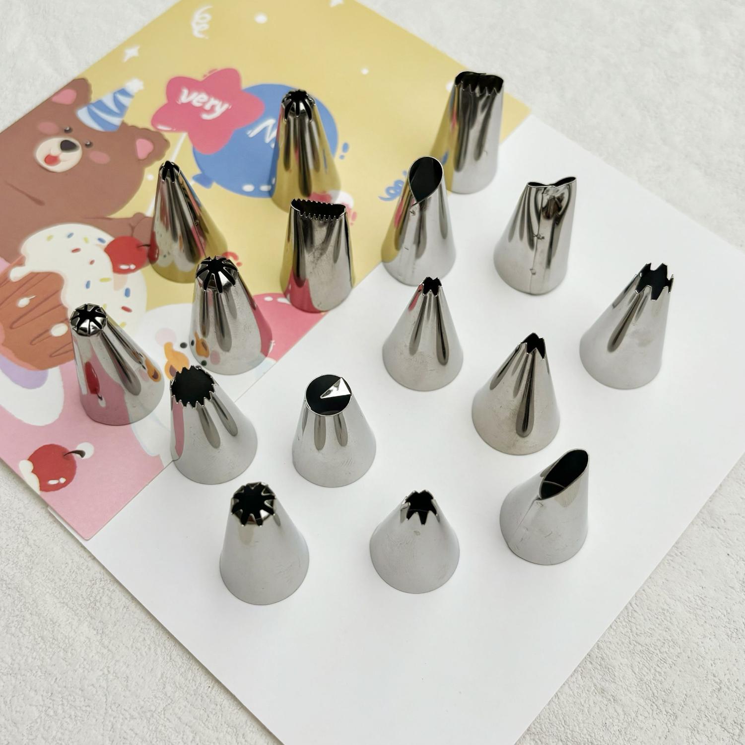 常用奶油胶不锈钢围边裱花嘴烘焙挤裱花袋手工配件材料包制作