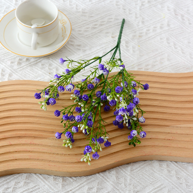 Flor artificial estrellada corazón plástico ramo boda decoración del hotel Planta artificial flor artificial brote flor artificial