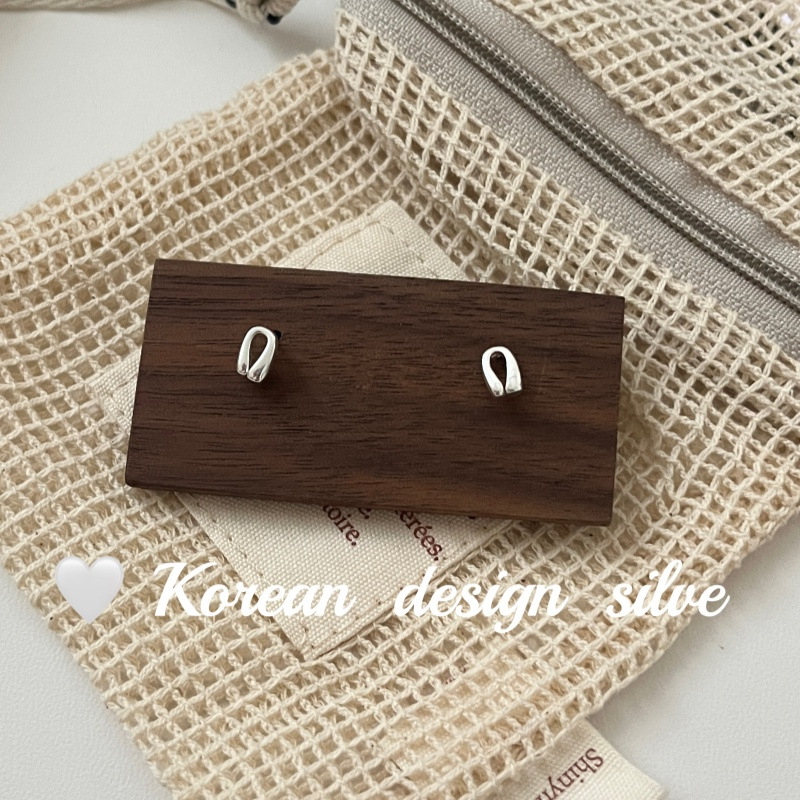 韓國東大門設計耳飾品 S925純銀靈動簡約馬蹄耳釘氣質高級感ins風