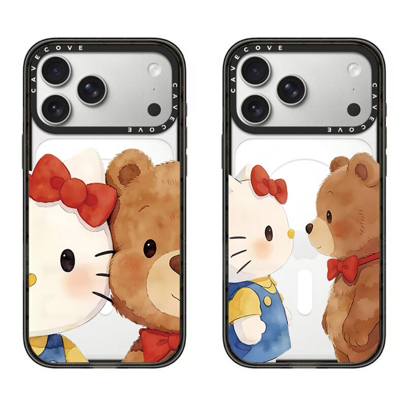 Face-Covering Hello Kitty Bear iPhone 17 Pro Max Phone Case Suitable for Apple 16 Pro Max Cartoon 15