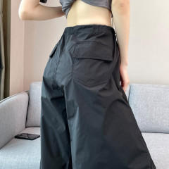 スポットスポット速乾ズボン工装ズボン女子2025夏の薄手高腰束足広脚両着ハロンスポーツパンツ