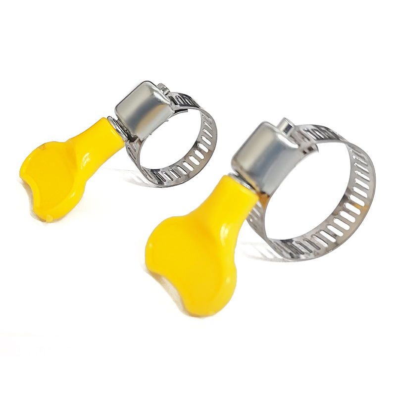 不锈钢美式喉箍塑料手柄式卡箍手拧抱箍煤气管天然气管管夹管卡