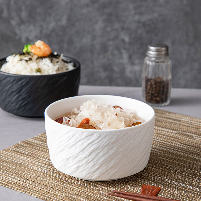 シンプルな食事の碗の家庭用高級感の泡の碗の平らな碗のスープの碗のサラダの碗のアイデアの陶磁器のご飯の碗は単一です。|undefined