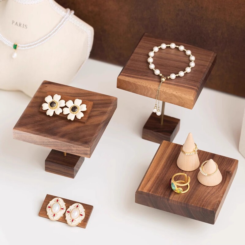 胡桃木レトロジュエリー手串展示棚アクセサリーブレスレット収納陳列ジュエリー置物写真撮影|undefined