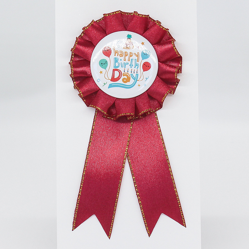 Fabricantes al por mayor cinta insignia festival creativo jardín de infantes flores pectoral insignia de estaño fiesta al por mayor