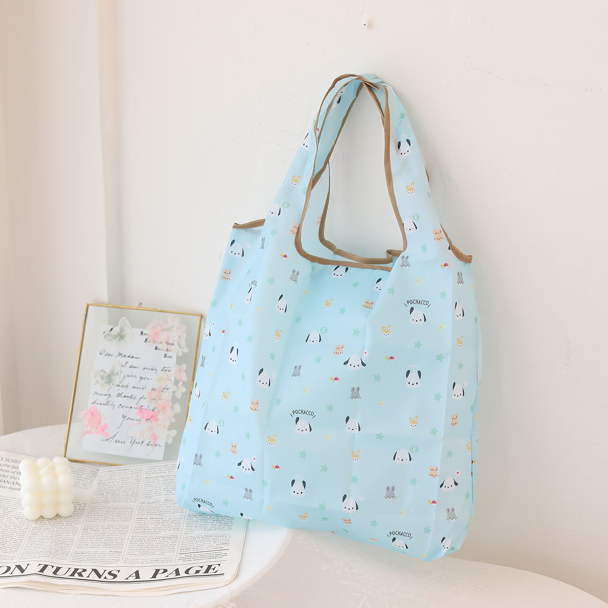 Cartoon small folding shopping bag, polyester