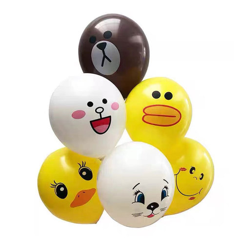 Pop Pop Ball Inner Ball DIY Cute Thick Floor Push Birthday Balloons for Kids Multiple Animal Balloons Cartoon