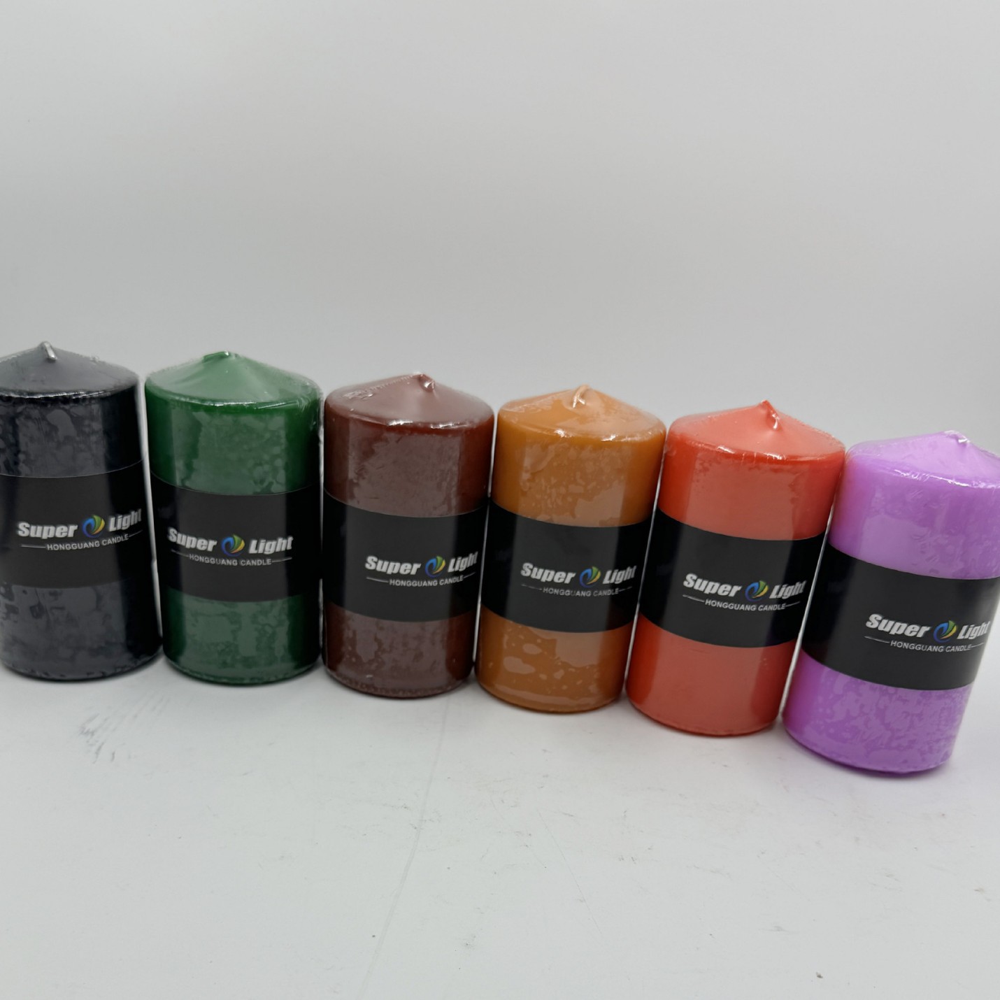 Velas de columna prensadas 3x4 religiosas en colores blanco y surtidos sin humo para aromaterapia