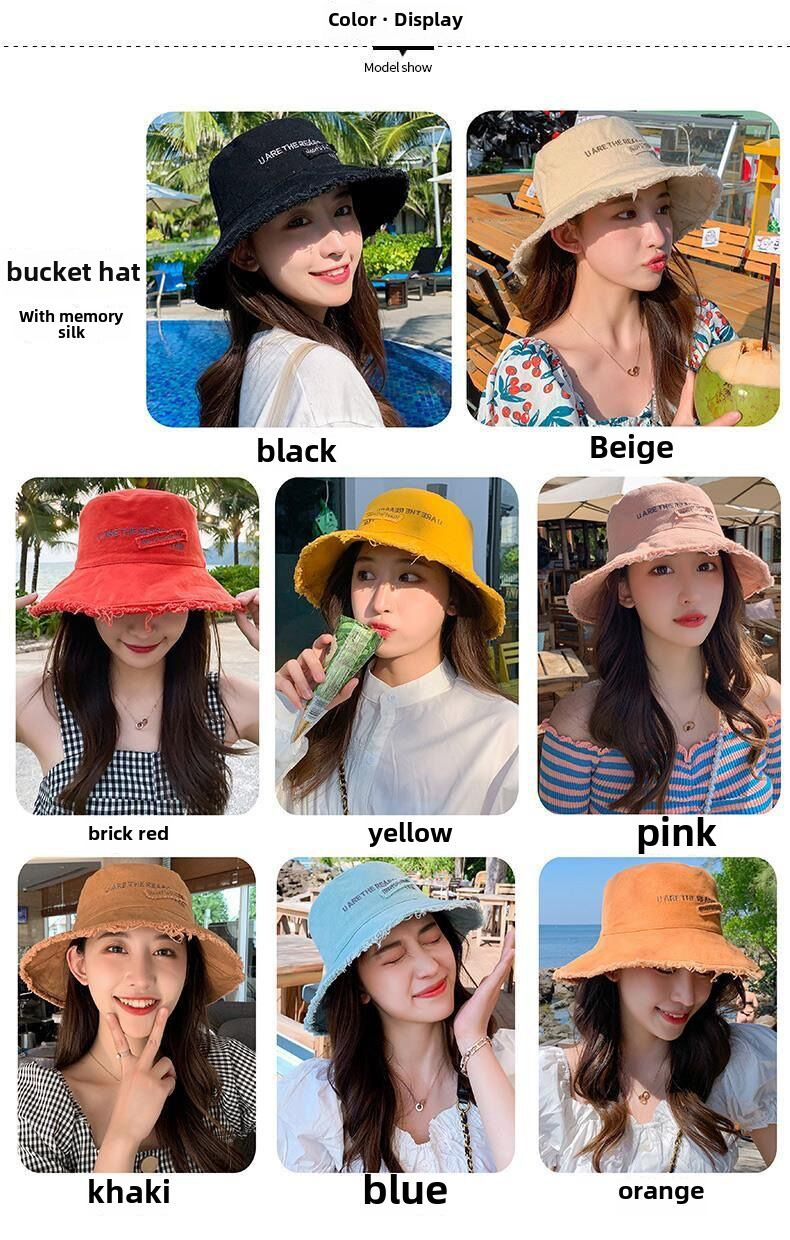 Fisherman Hat Women's Casual Raw Edge Sun Protection Sun Hat_voghion.com